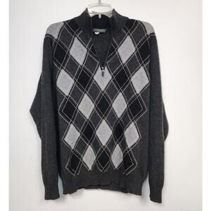 Lombardo Custom Apparel Mens Gray Sweater-Size Large